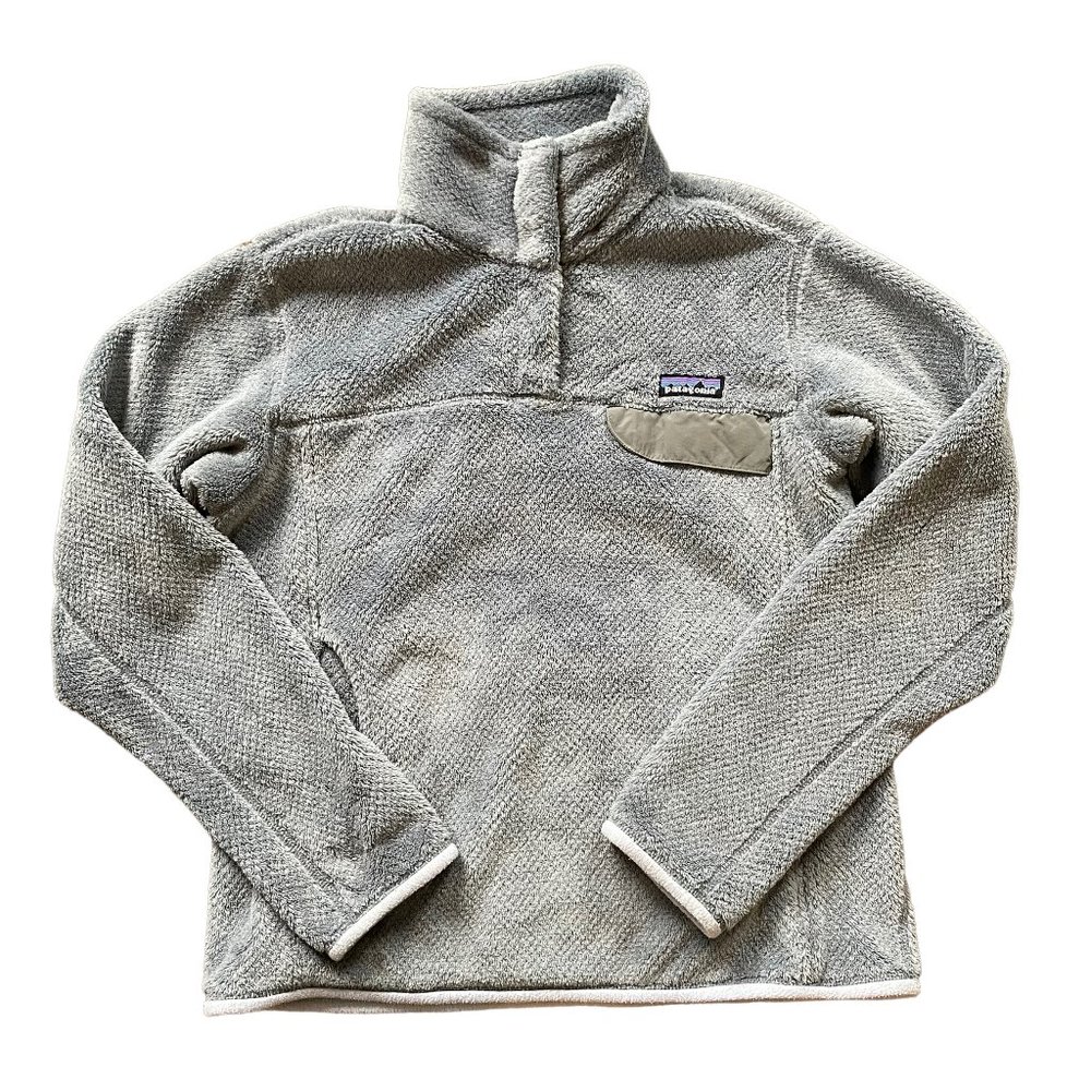 Patagonia Re Tool Snap T Pullover Womens Medium Blue Grey Jacket Fleece Sweater